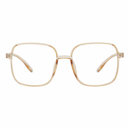 OTAKU - Large Square Glasses Blue Light Glasses Clear Peach Clear Lens