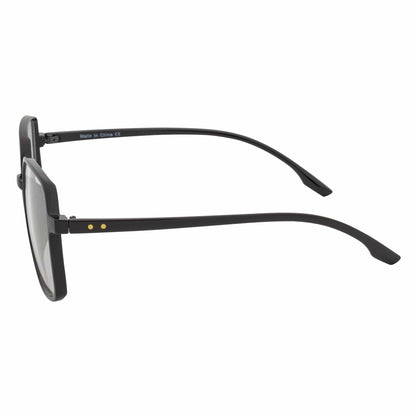 OTAKU - Large Square Glasses Blue Light Glasses Shiny Black Clear Lens