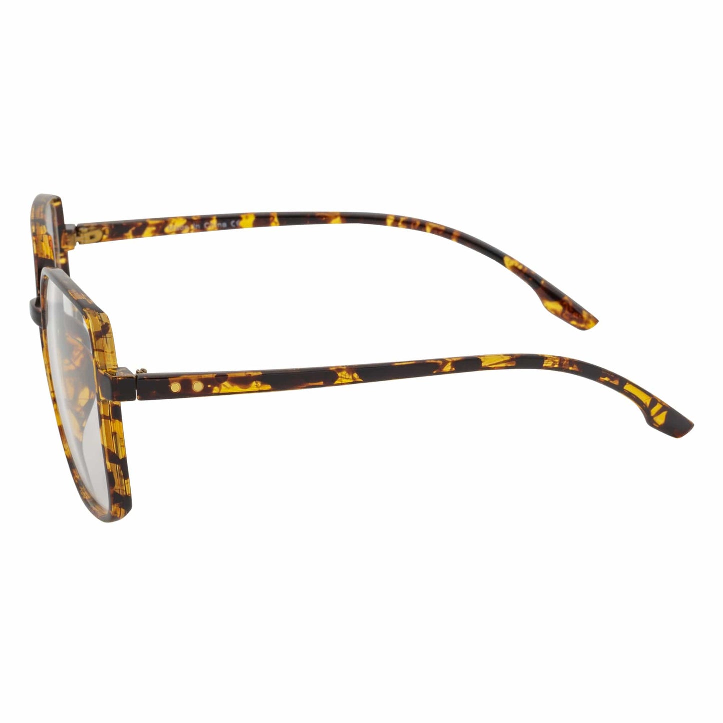 OTAKU - Large Square Glasses Blue Light Glasses Tortoise Shell Clear Lens