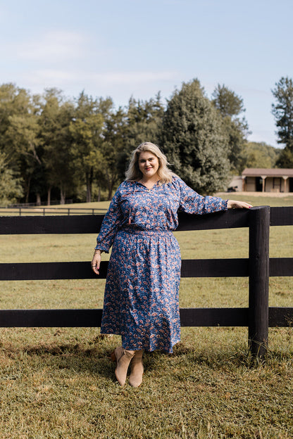 The Jess Top in Indigo Bloom