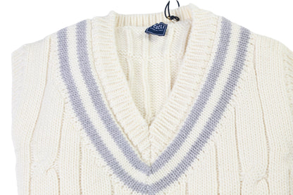 Fedeli Merino Wool V-Neck Varsity Sweater Vest