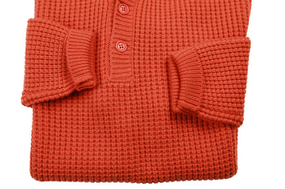 Manrico Orange Quarter Button Cashmere Sweater