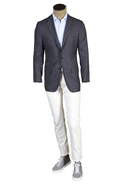 Kiton Micro Houndstooth Wool Sport Jacket
