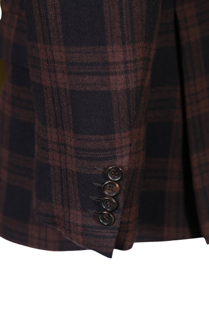 Brioni Plaid Double Breasted Wool Sport Jacket
