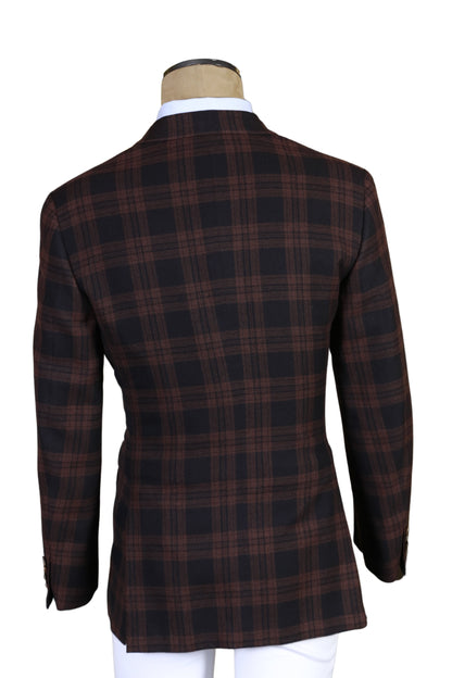 Brioni Plaid Double Breasted Wool Sport Jacket