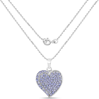 3.97 Carat Genuine Tanzanite .925 Sterling Silver Pendant