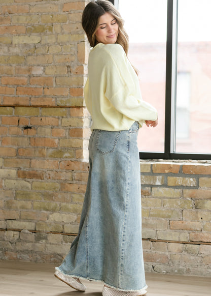 Piper A-line Long Denim Maxi Skirt - FINAL SALE