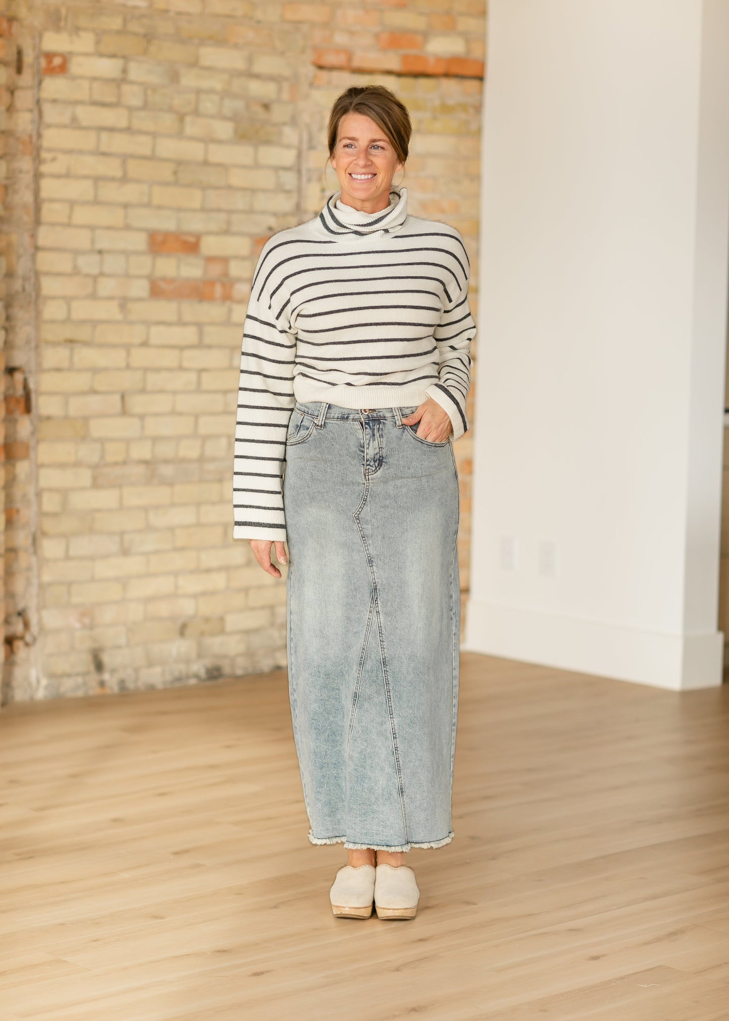 Piper A-line Long Denim Maxi Skirt - FINAL SALE