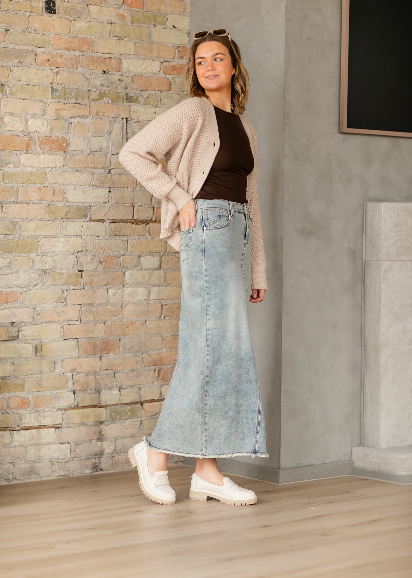 Piper A-line Long Denim Maxi Skirt - FINAL SALE