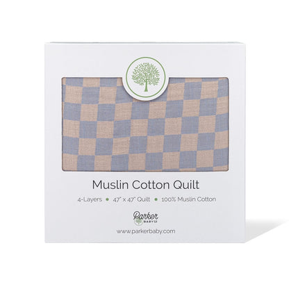 Stormy Blue Checker Quilt