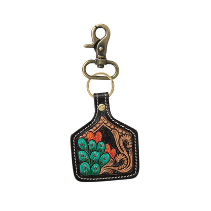 Prairie Grasslands Hand-Tooled  Key Fob