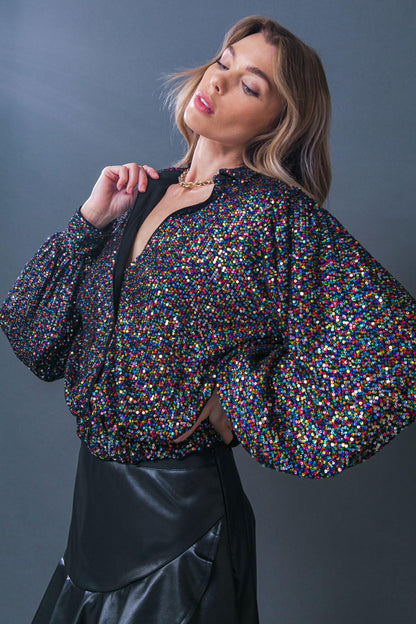 FREEDOM CALLS SEQUIN TOP
