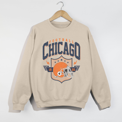 Chicago Football Crewneck Sweatshirt | 1920 Helmet Graphic