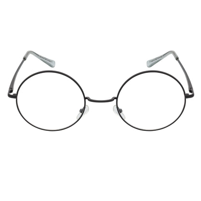 SCHOLAR - Classic Small Metal Round Blue Light Glasses Black Clear Lens