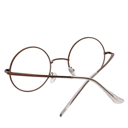 SCHOLAR - Classic Small Metal Round Blue Light Glasses Copper Clear Lens