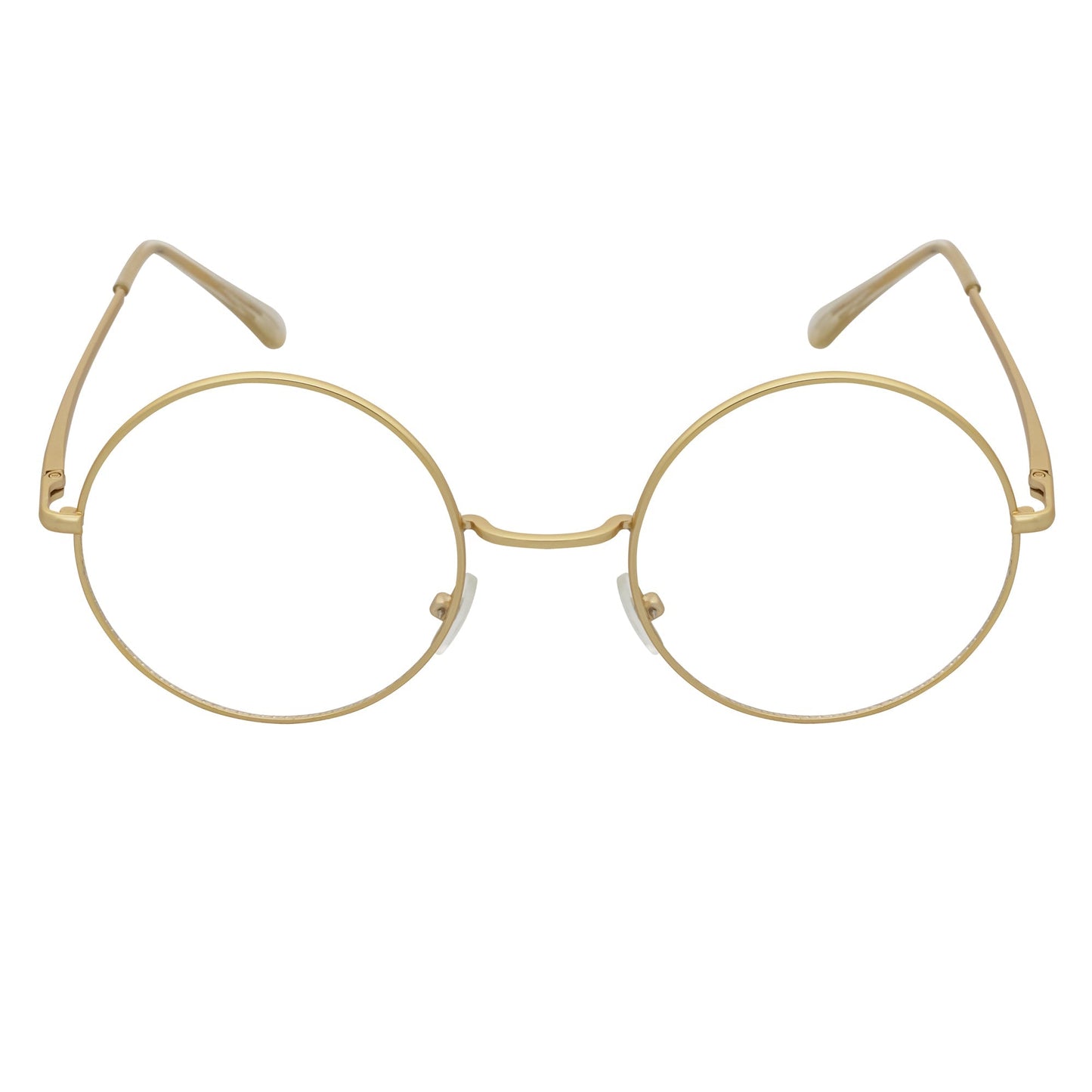 SCHOLAR - Classic Small Metal Round Blue Light Glasses Gold Clear Lens