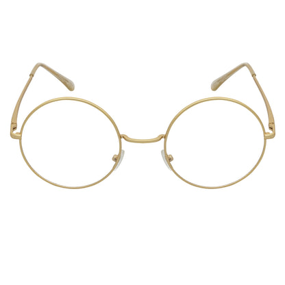 SCHOLAR - Classic Small Metal Round Blue Light Glasses Gold Clear Lens