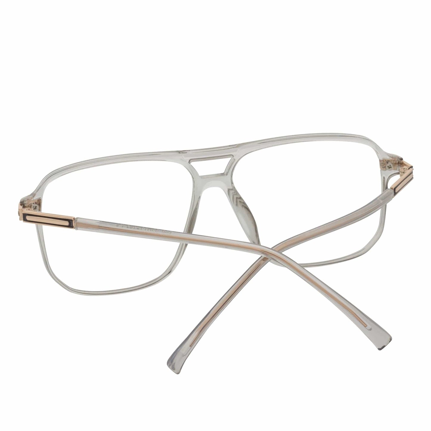 SHERMAN - Classic Square Flat Top Blue Light Glasses Clear Gray Clear Lens