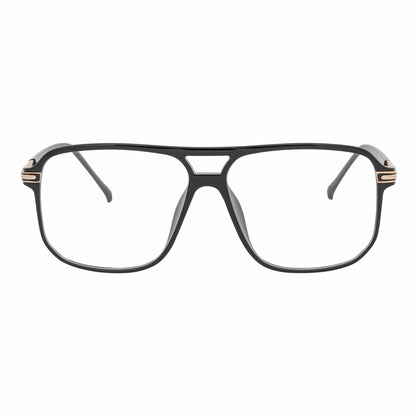 SHERMAN - Classic Square Flat Top Blue Light Glasses Gloss Black Clear Lens