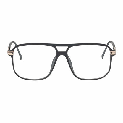 SHERMAN - Classic Square Flat Top Blue Light Glasses Matte Black Clear Lens