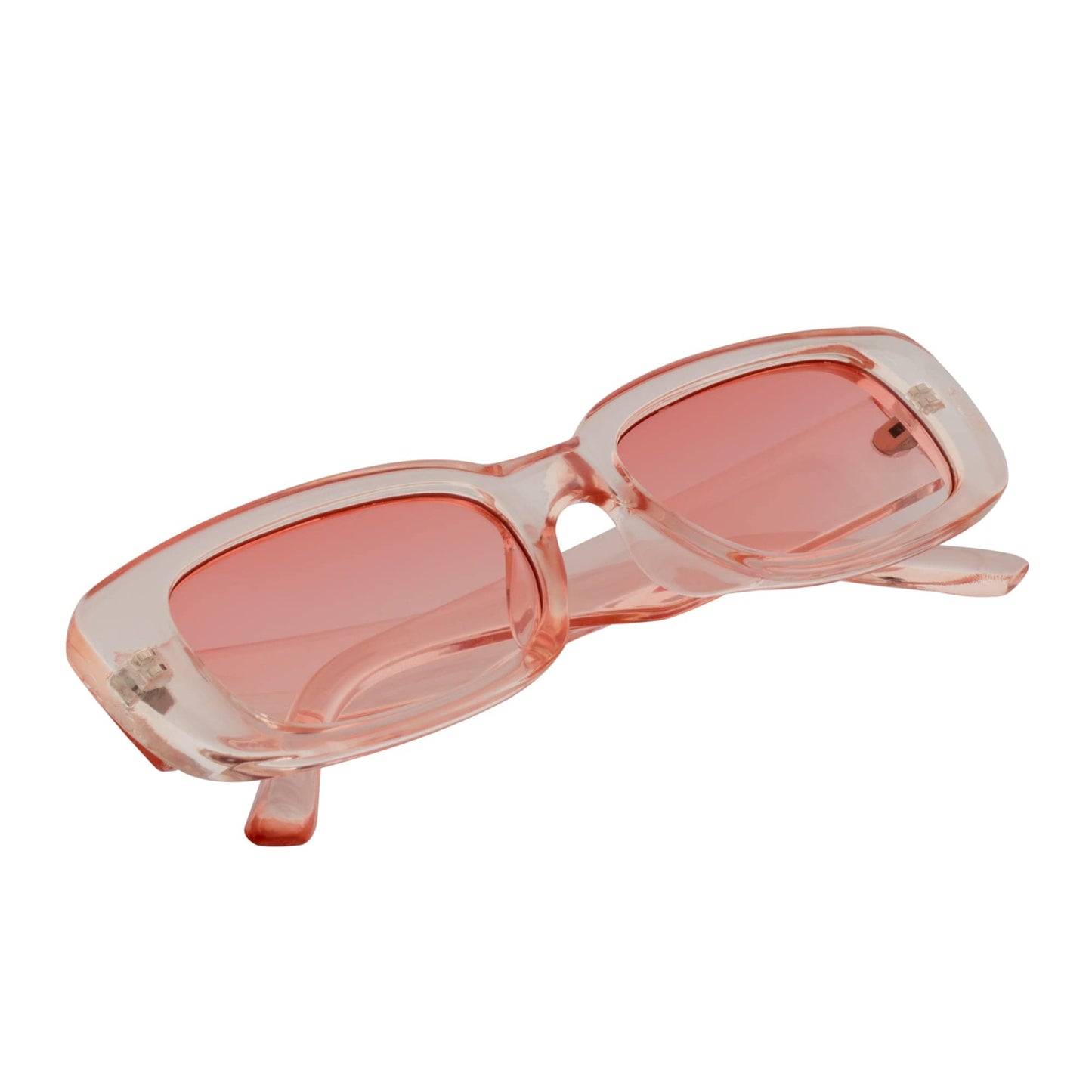 SLIM - Retro 90s Slim Small Rectangle Sunglasses Pink Pink Tint