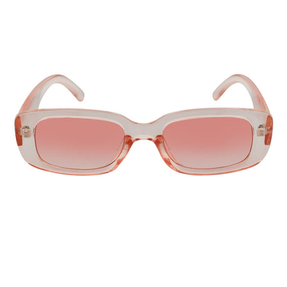 SLIM - Retro 90s Slim Small Rectangle Sunglasses Pink Pink Tint