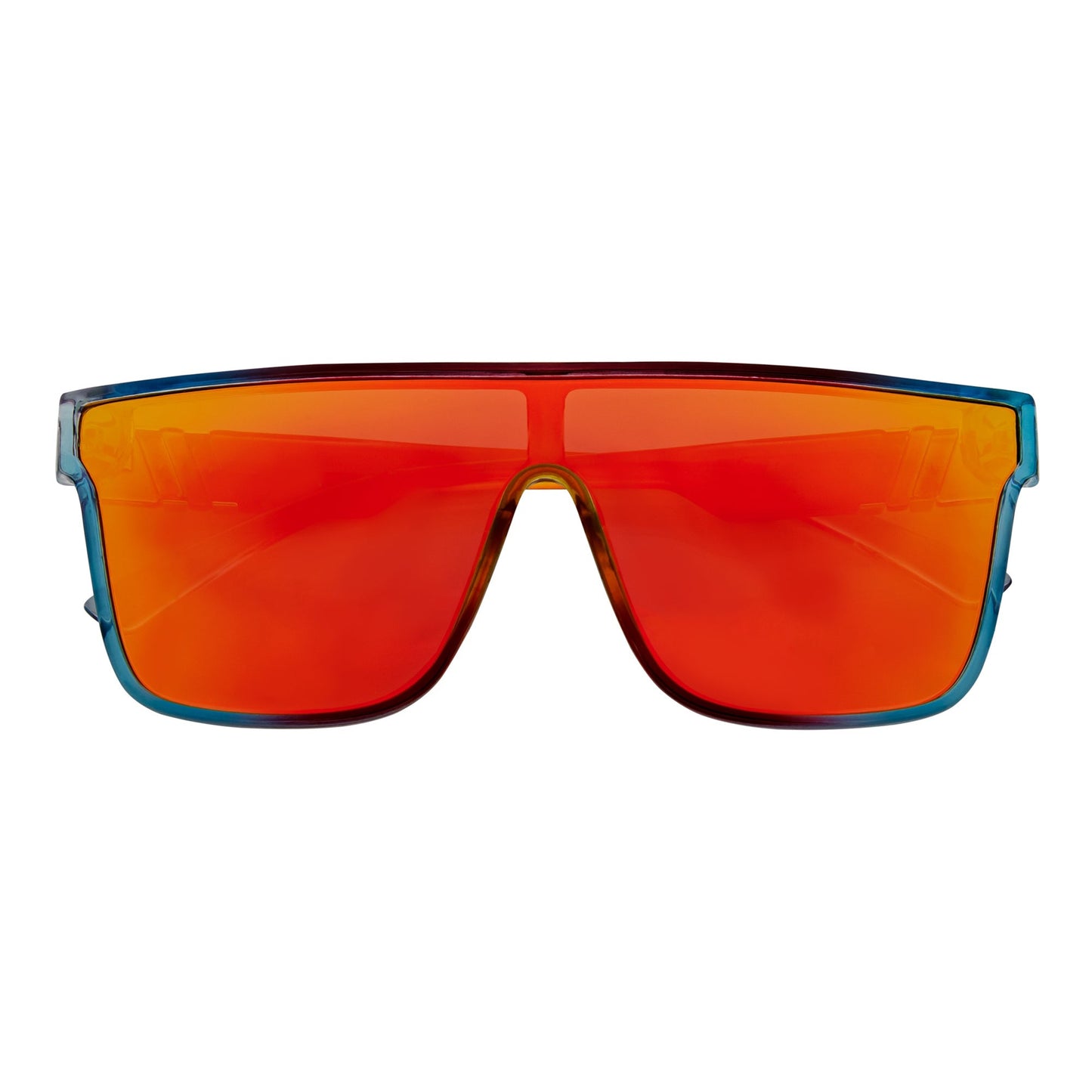 SYFY - Futuristic Square Shield Sunglasses Multi Candy Orange Mirror