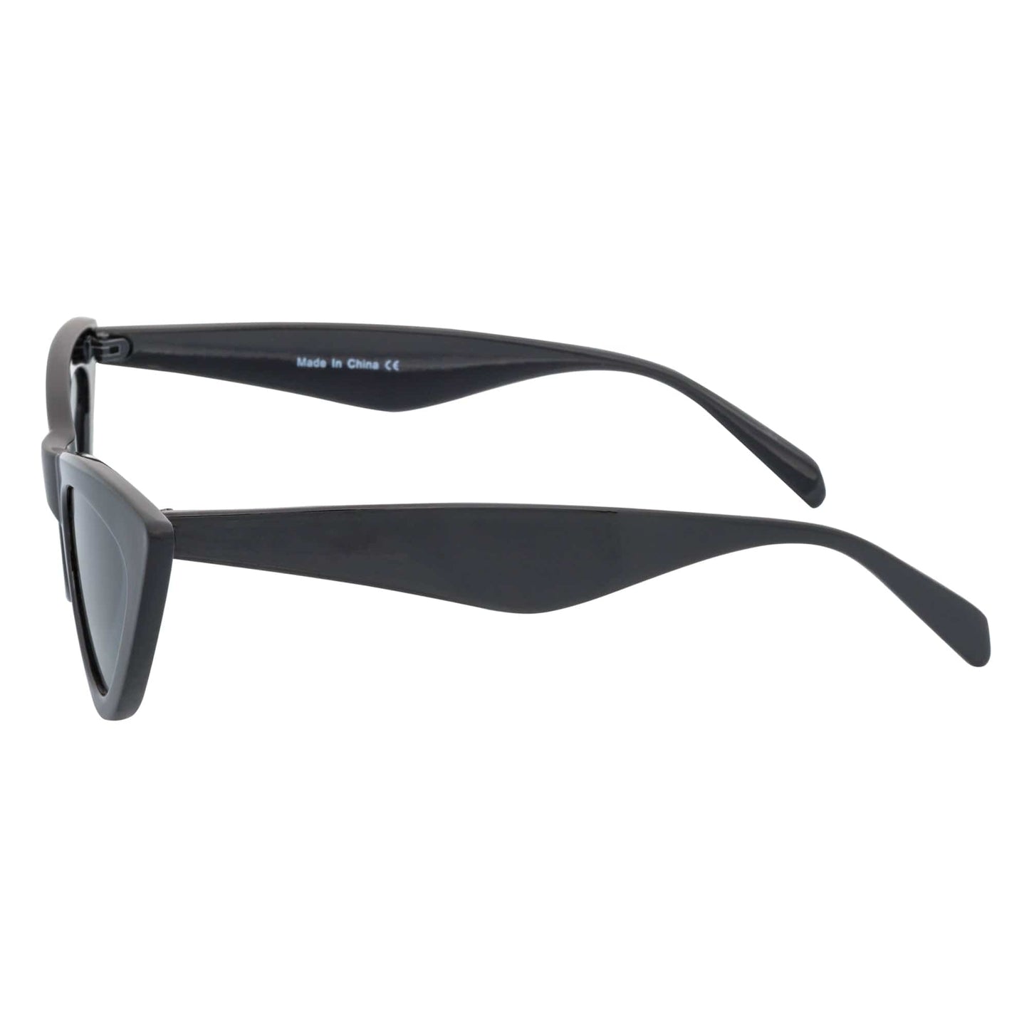 TABBY - High Pointed Retro Small Cat Eye Sunglasses Black Smoke Tint