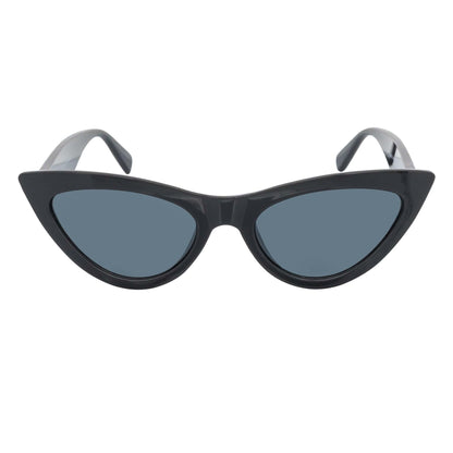 TABBY - High Pointed Retro Small Cat Eye Sunglasses Black Smoke Tint