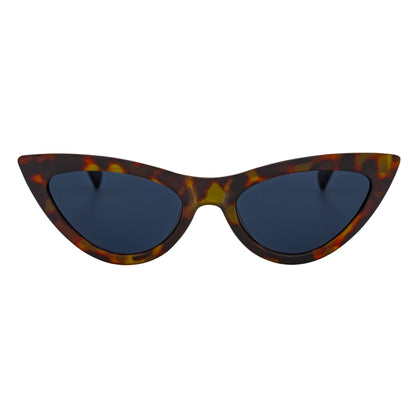 TABBY - High Pointed Retro Small Cat Eye Sunglasses Tortoise Smoke Lens