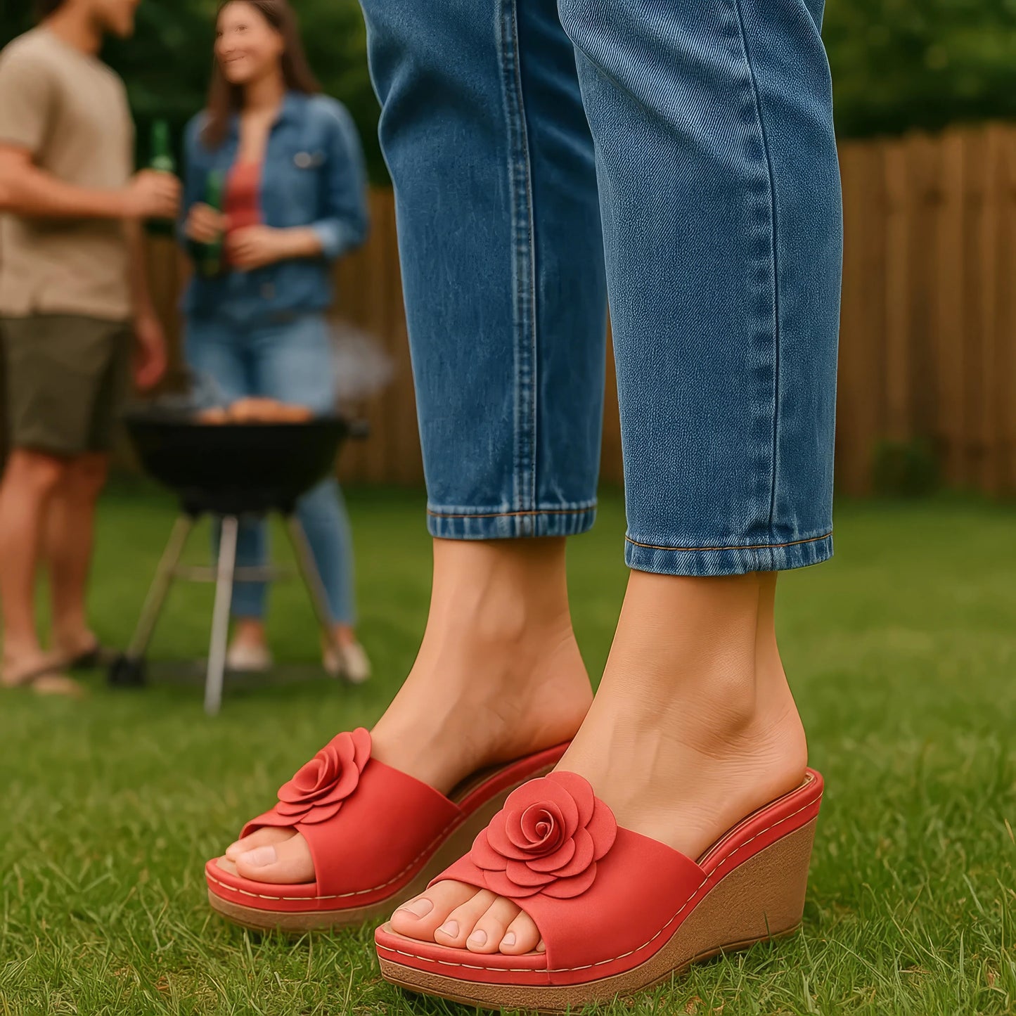 Women's Tokyo Coral Wedge Sandals