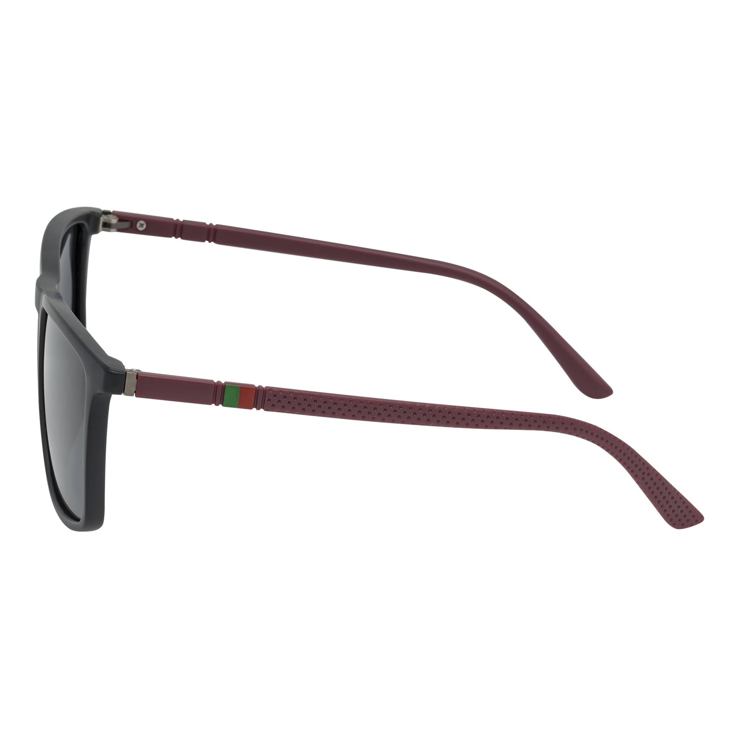 VENICE - Polarized Thin Square Horn Rimmed Sunglasses Black-Brown Smoke Tint