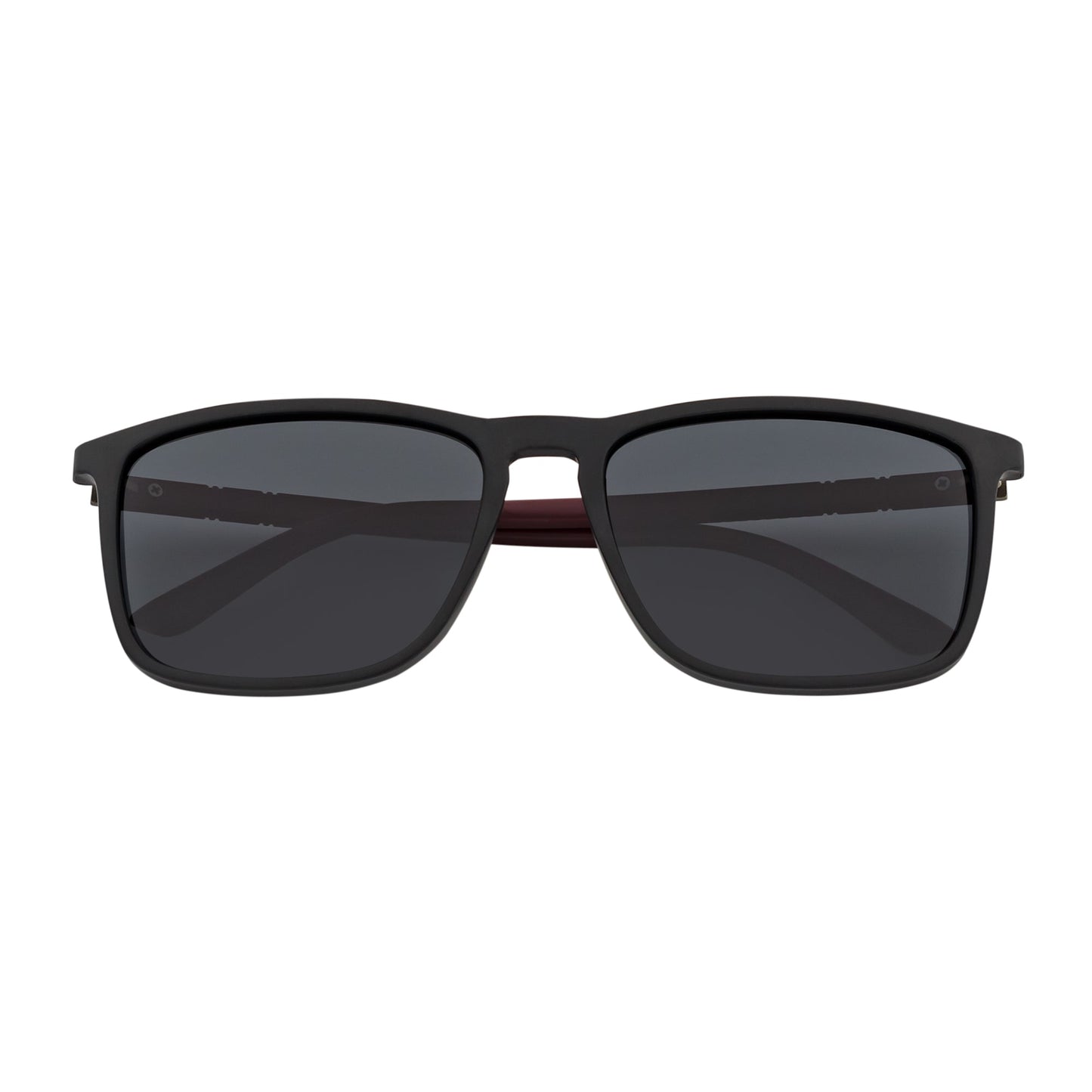 VENICE - Polarized Thin Square Horn Rimmed Sunglasses Black-Brown Smoke Tint
