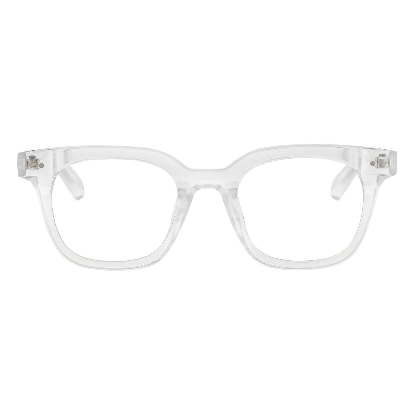 WALKER - Thick Horn Rimmed Blue Light Glasses Clear Frame Clear Lens