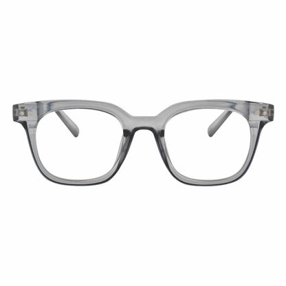 WALKER - Thick Horn Rimmed Blue Light Glasses Clear Gray Clear Lens