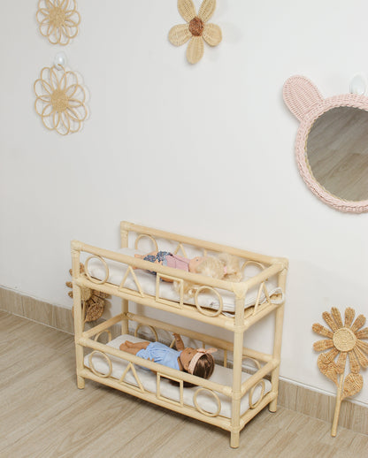 The Solstice Heirloom Rattan Doll Bunk Bed