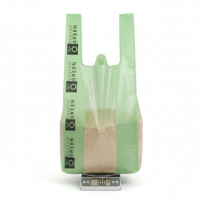 Green Cat Litter Bags – 8" x 16" with 5" Gusset & Handles – Made in USA