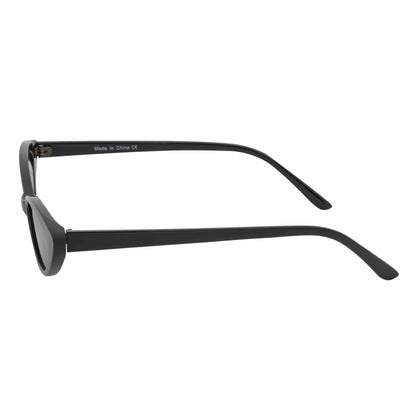WHISKER - Thin Small Retro Oval Cateye Sunglasses Black Smoke Tint