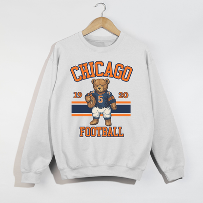 Chicago Football Teddy Bear Crewneck Sweatshirt